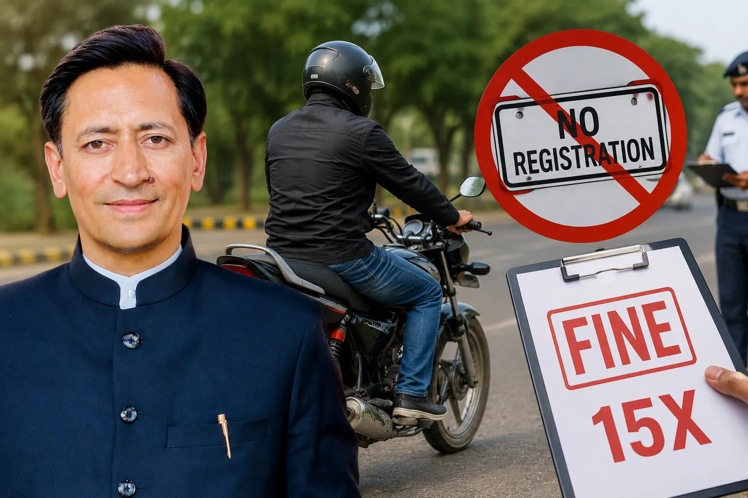 बिना रजिस्ट्रेशन सड़कों पर दौड़ रहे दोपहिया वाहनों पर होगी सख्त कार्रवाई, डीलरों पर 15 गुना जुर्माना
